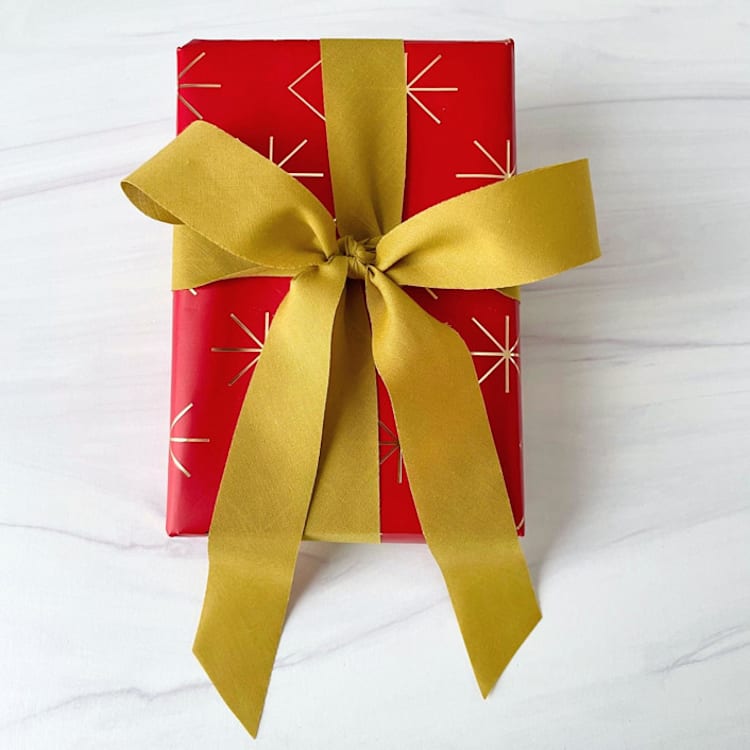 "Deep Golden Pear Holiday Ribbon 1" x 15ft" - Holiday Ribbons and Bows in green by Honey Silks Co