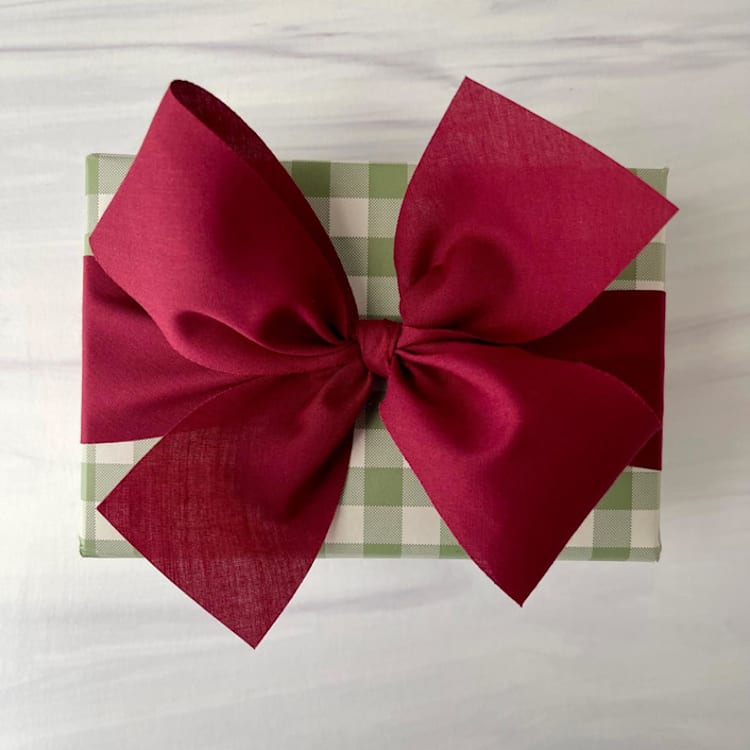 "Burgundy 2" x 15 ft Holiday Ribbon" - Holiday Ribbons and Bows in red by Honey Silks Co