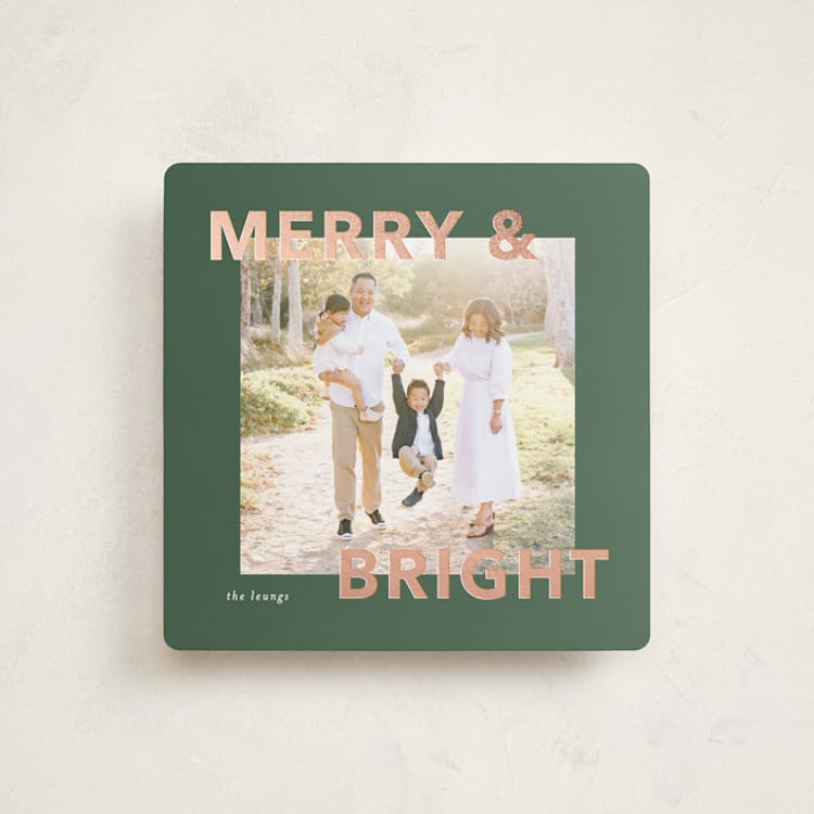 "Merry Bright" - Holiday Cards in Juniper by Angela Thompson - Front