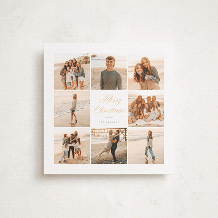 "Merry Squares" - Holiday Cards in Caramel by Angela Garrick - Front