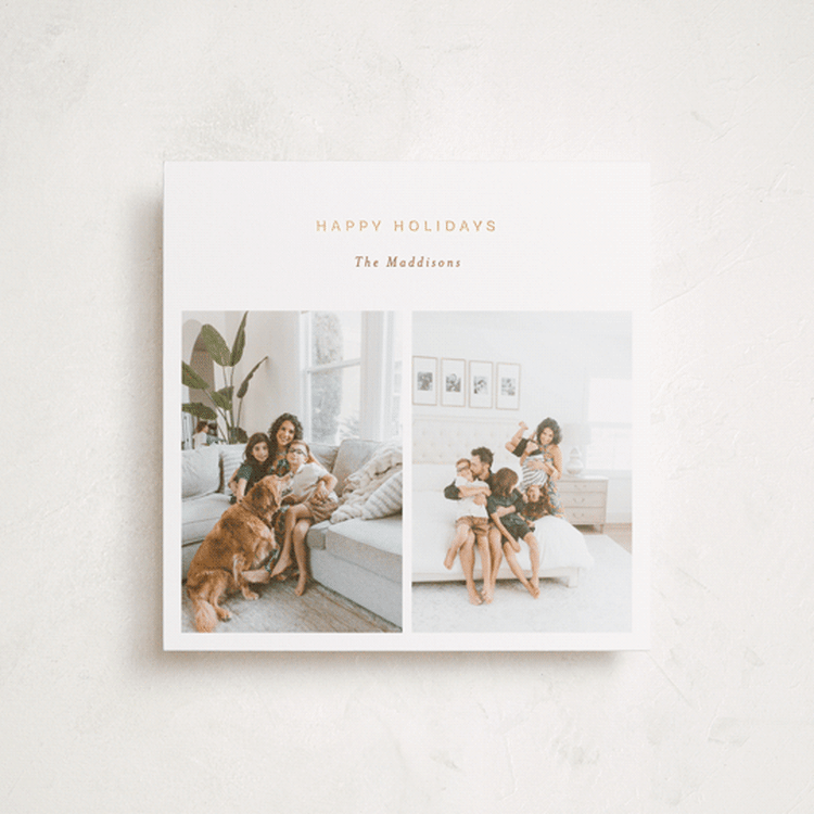"Minimal Duo" - Holiday Cards in Almond by Bethan - Front