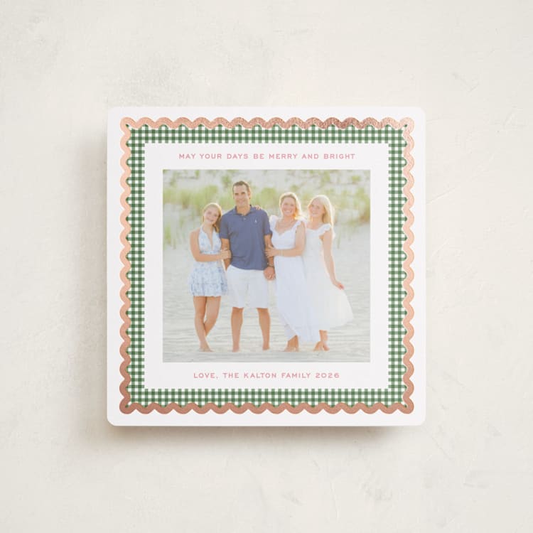 "Gingham Fun" - Holiday Cards in Candy by Erin German - Front