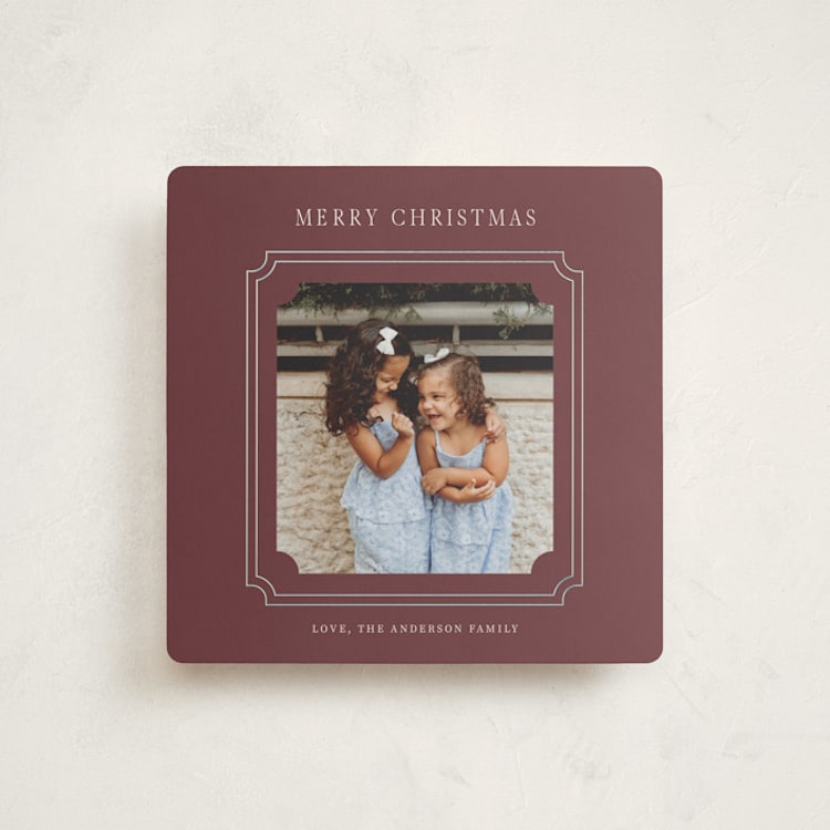 "Frosted Heirloom Frame" - Holiday Cards in Mulled Wine by Cass Loh - Front