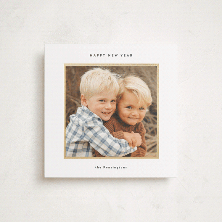 "MInimal Frame" - Holiday Cards in Vanilla by Lucrecia Caporale - Front