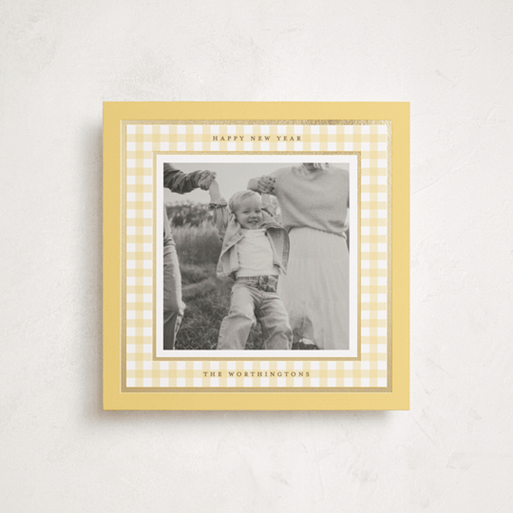 "Gingham Frame" - Holiday Cards in Cornucopia by Lucrecia Caporale - Front