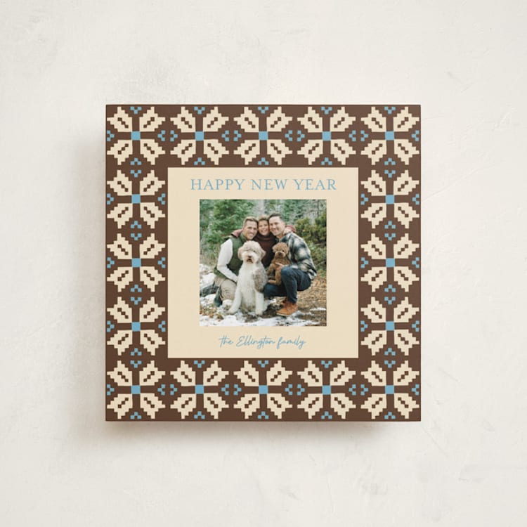 "Woven Joy" - Holiday Cards in Gingerbread by Alisa Galitsyna - Front