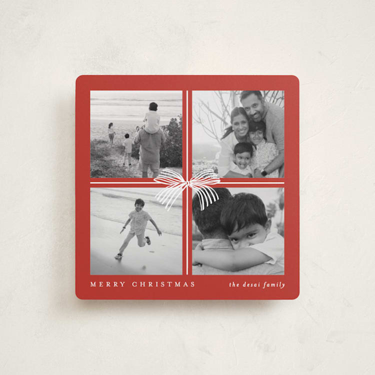 "Square Present" - Holiday Cards in Santa Suit by Brooke Chandler - Front