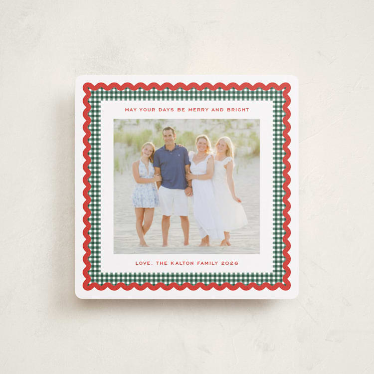"Gingham Fun" - Holiday Cards in Mistletoe by Erin German - Front