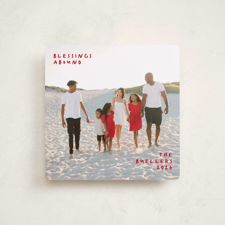"Full Square" - Holiday Cards in Raspberry by Anna Black - Front