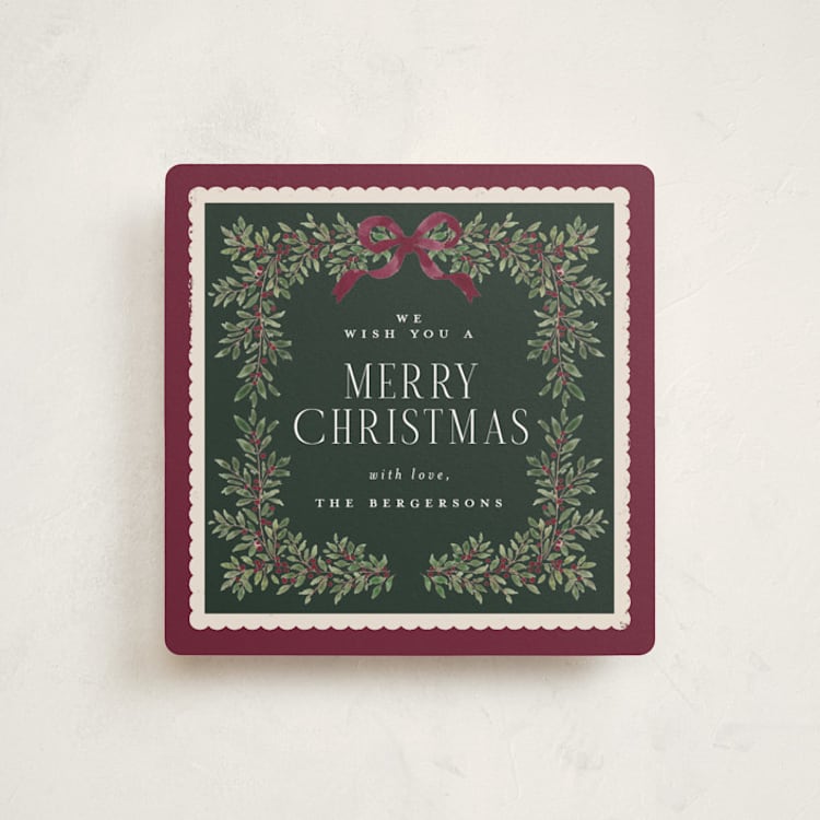 "Verdure & Voile" - Holiday Cards in Merlot by Itsy Belle Studio - Front