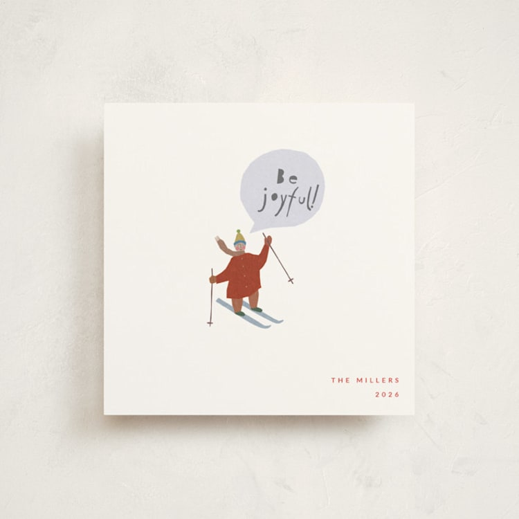 "skier" - Holiday Cards in Santa Suit by Sumak Studio - Front