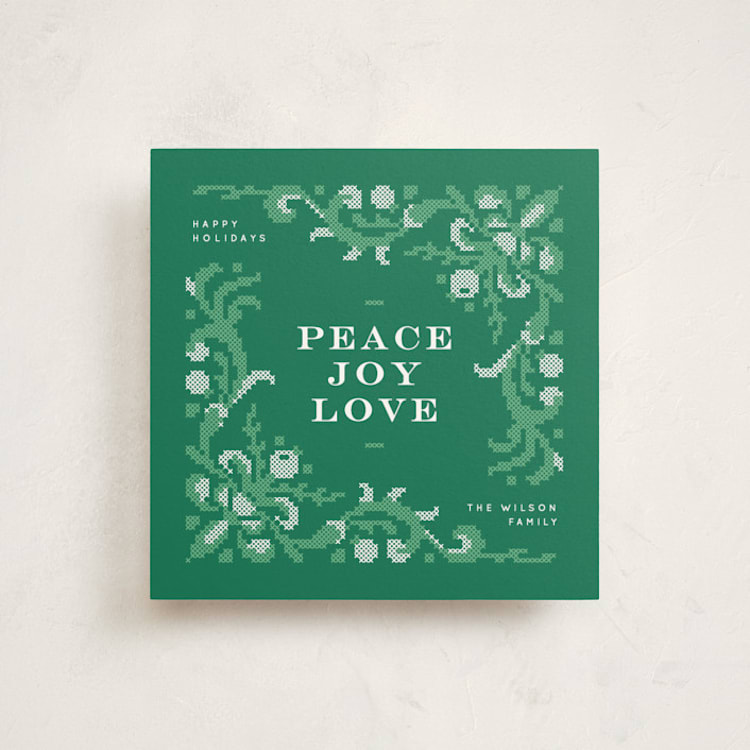 "woven wonders" - Holiday Cards in Evergreen by Anastasia Makarova - Front