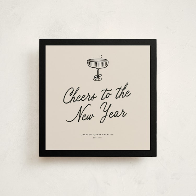 "Bubbly Clink" - Holiday Cards in Caviar by Cindy Reynolds - Front