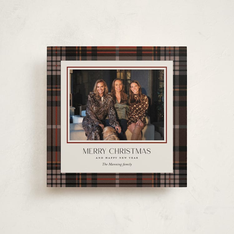 "Tartan Traditions" - Holiday Cards in Maple Leaf by Yaling Hou Suzuki - Front