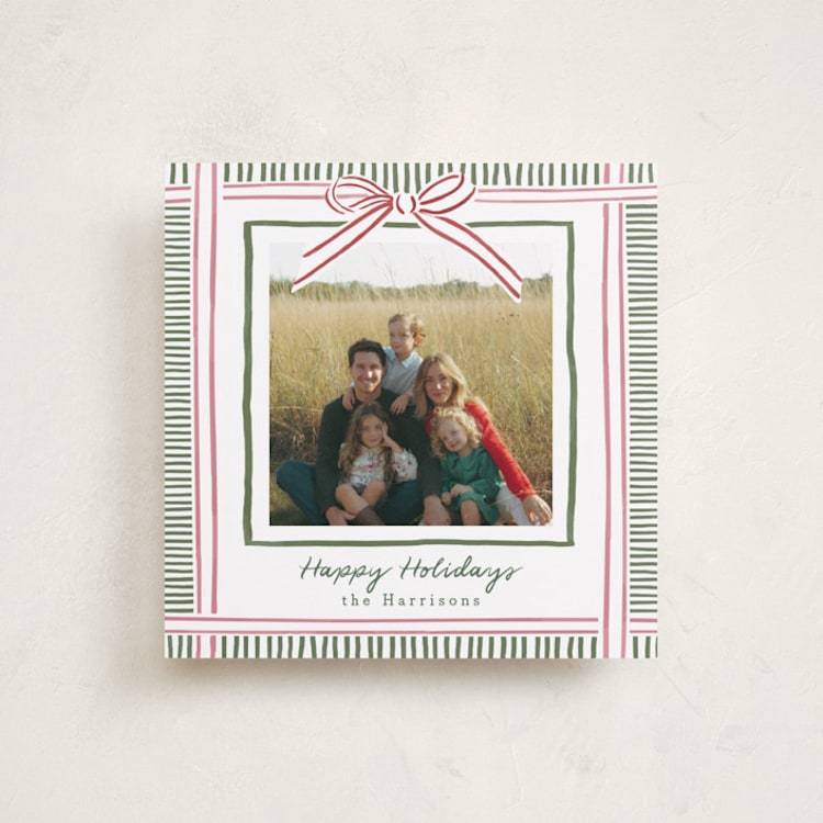 "Holiday Wrap" - Holiday Cards in Pink Sand by Chris Griffith - Front