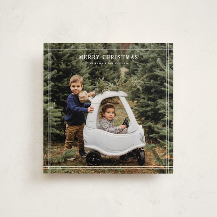 "Lined" - Holiday Cards in Linen by Jennifer Lew - Front