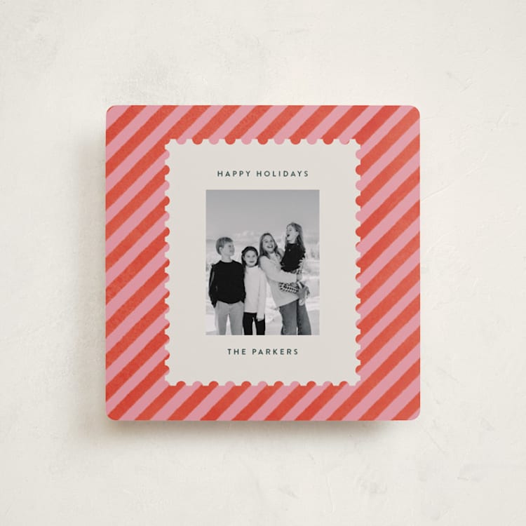 "Mini Stamp" - Holiday Cards in Candy Cane by Leia Matt - Front