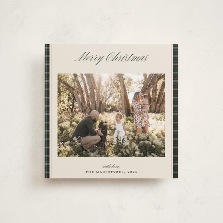 "The Tartan One" - Holiday Cards in Wreath by Lottie Aldarwish - Front