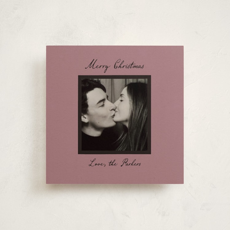 "Kissing Booth" - Holiday Cards in Mauve by Ani Somi - Front