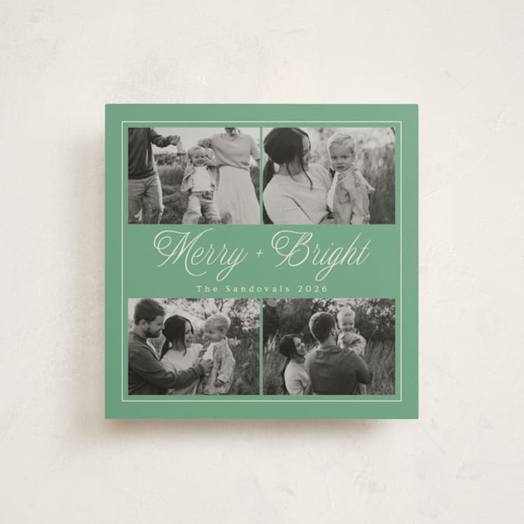 "Merry & Bright Gallery" - Holiday Cards in Mint by Ana Sharpe - Front