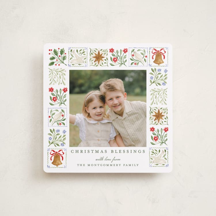 "Stamps" - Holiday Cards in Holly by Sarah Knight - Front