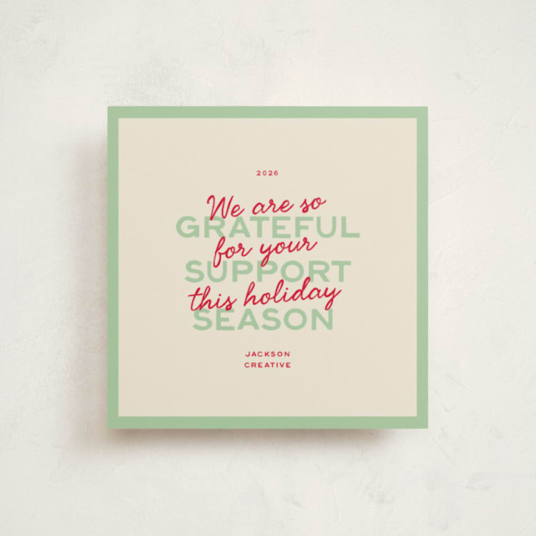 "two type" - Holiday Cards in Mint by Ellen Schlegelmilch - Front