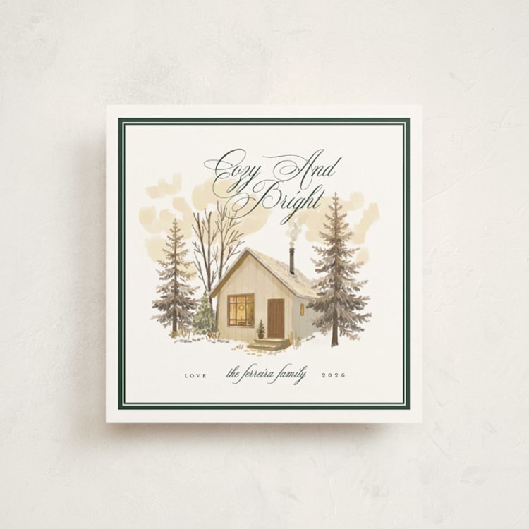 "Winter Hideaway" - Holiday Cards in Eggnog by Ana de Sousa - Front