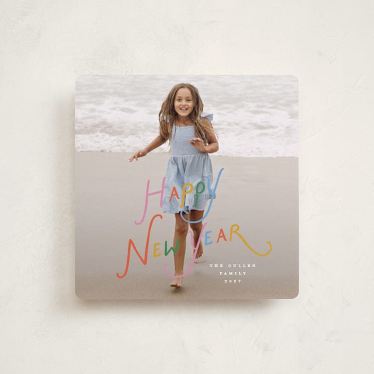 "Chalk Writing" - Holiday Cards in Confetti by Susan Zinader - Front