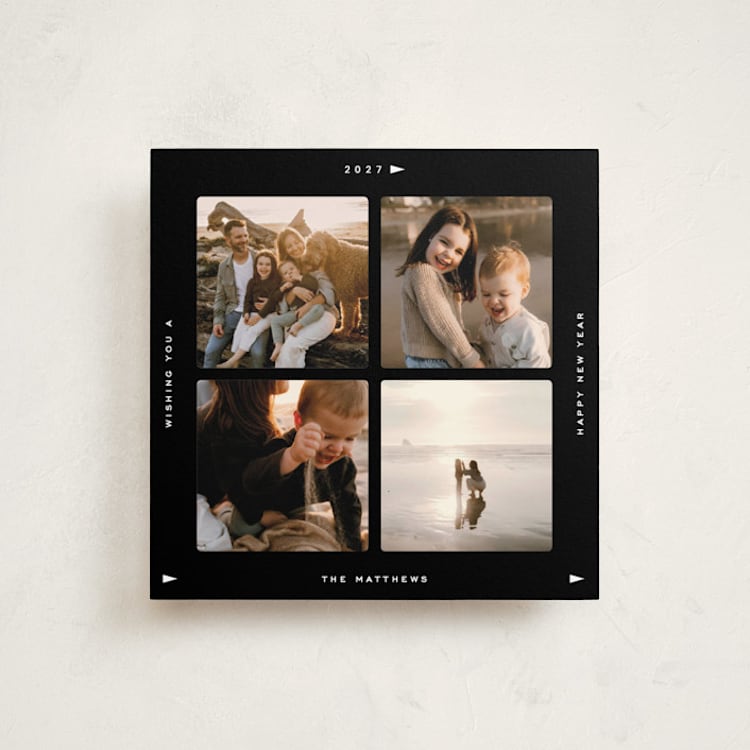 "Snapshot Reel" - Holiday Cards in Coal by Adelyn T. - Front