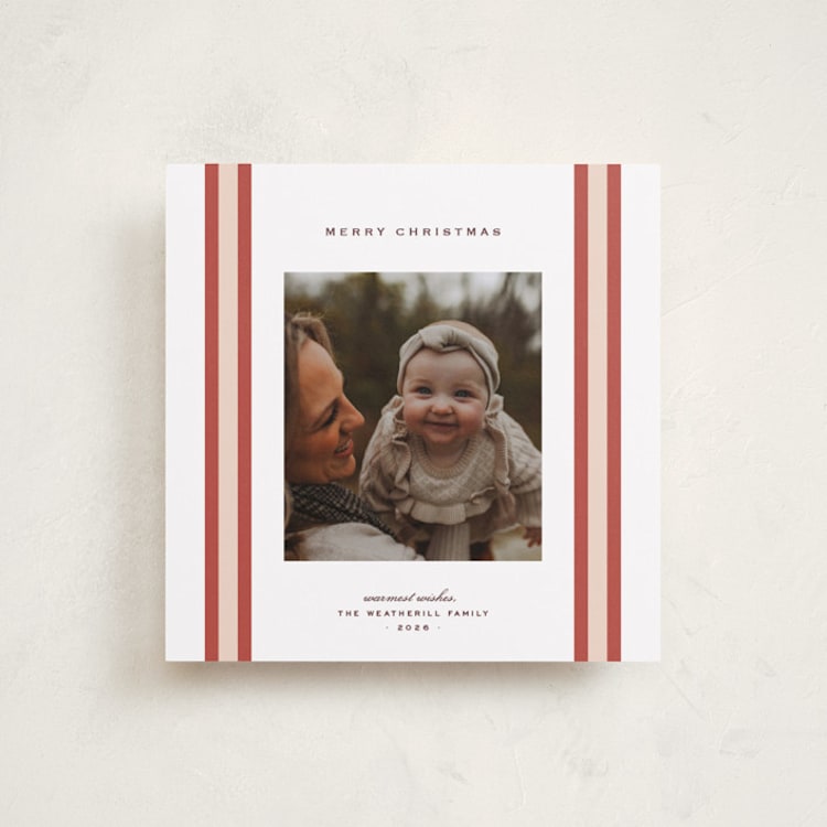 "Warm Holiday Wishes" - Holiday Cards in Cranberry by Blustery August - Front