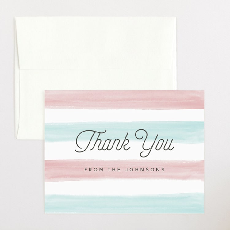 "Cotton Candy" - Flat Baby Shower Thank You Cards in Blush by Shirley Lin Schneider - Front