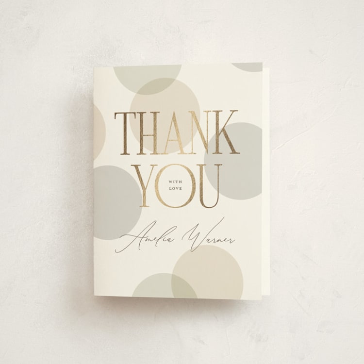 "Warner" - Foil-Pressed Baby Shower Thank You Cards in Cloud by Pixel and Hank - Front