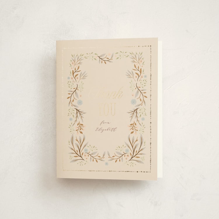 "Storybook" - Foil-Pressed Baby Shower Thank You Cards in Blush by Hannah Williams - Front