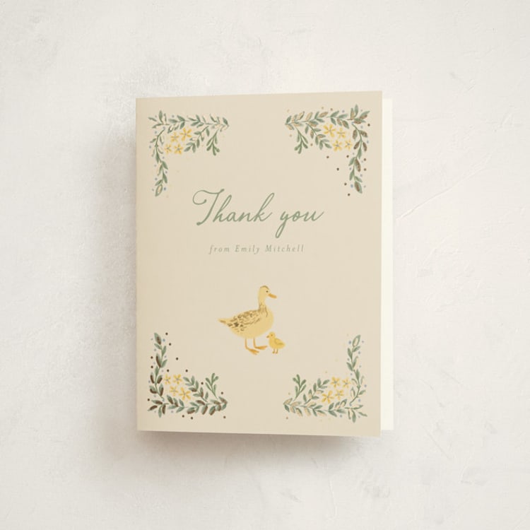 "Cottage Life" - Foil-Pressed Baby Shower Thank You Cards in Vanilla by frau brandt - Front