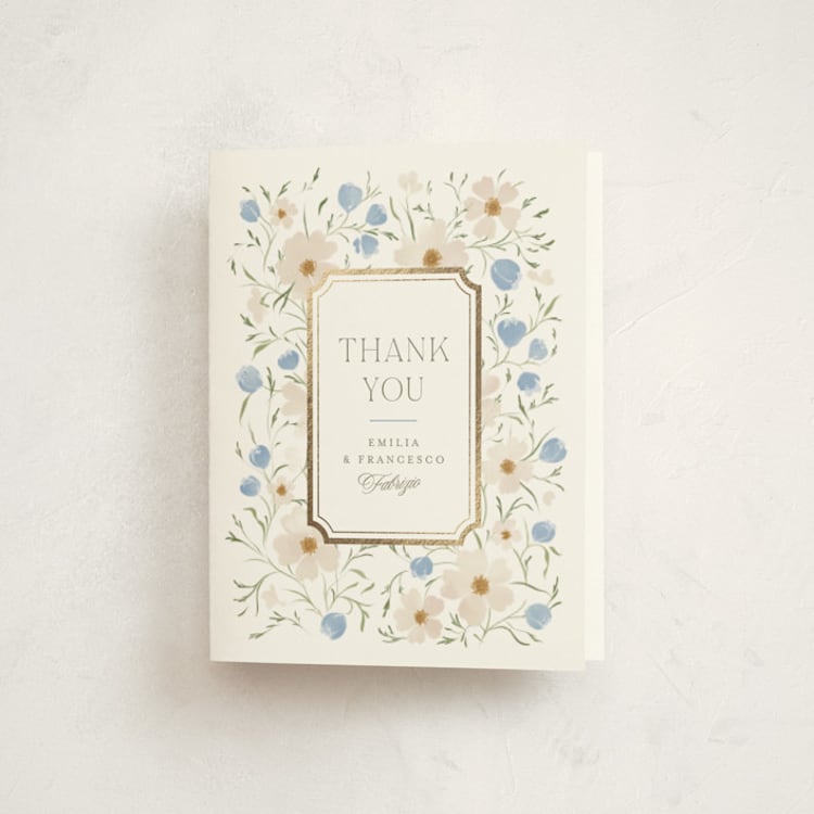"Newport Summer" - Foil-Pressed Baby Shower Thank You Cards in Powder by Erin L. Wilson - Front