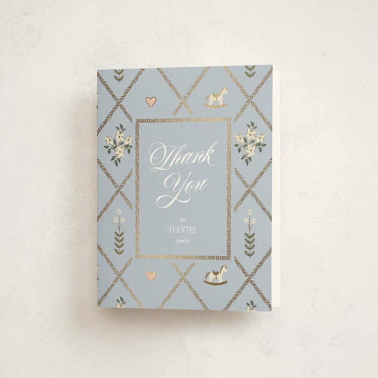 "A New Chapter" - Foil-Pressed Baby Shower Thank You Cards in Sprinkles by Leah Bisch - Front