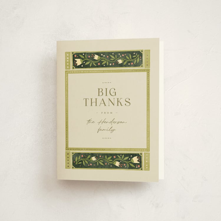 "fairytale ornament" - Foil-Pressed Baby Shower Thank You Cards in Creme by Anastasia Makarova - Front