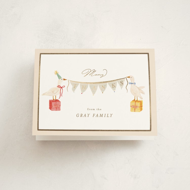 "Honk for Baby!" - Foil-Pressed Baby Shower Thank You Cards in Lemonade by Julie Murray - Front