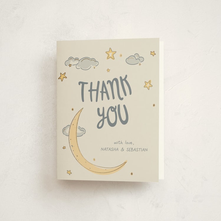 "Twinkle" - Foil-Pressed Baby Shower Thank You Cards in Happy by letterfix - Front
