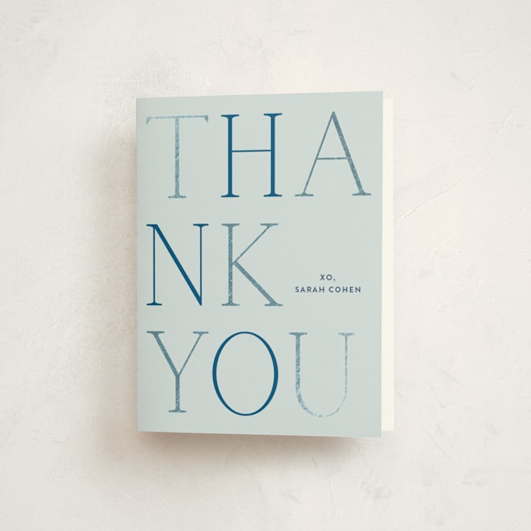 "boy oh boy!" - Foil-Pressed Baby Shower Thank You Cards in Azure by Annie Shapiro - Front