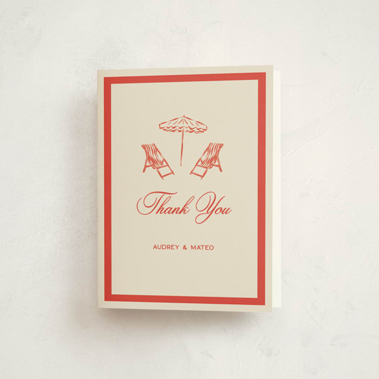 "Kitty Hawk" - Baby Shower Thank You Cards in Lobster by Jackie Crawford - Front