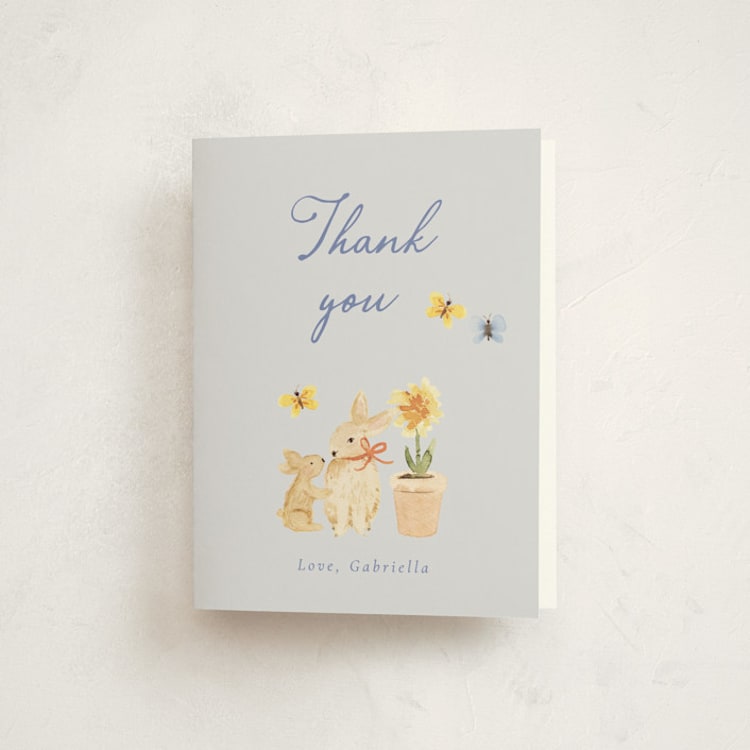 "Grown with love" - Baby Shower Thank You Cards in Sky by frau brandt - Front
