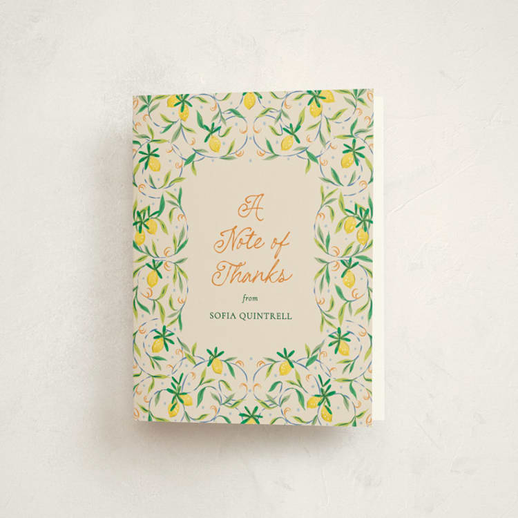 "Petit Lemon" - Baby Shower Thank You Cards in Cinque Terre by Jackie Crawford - Front