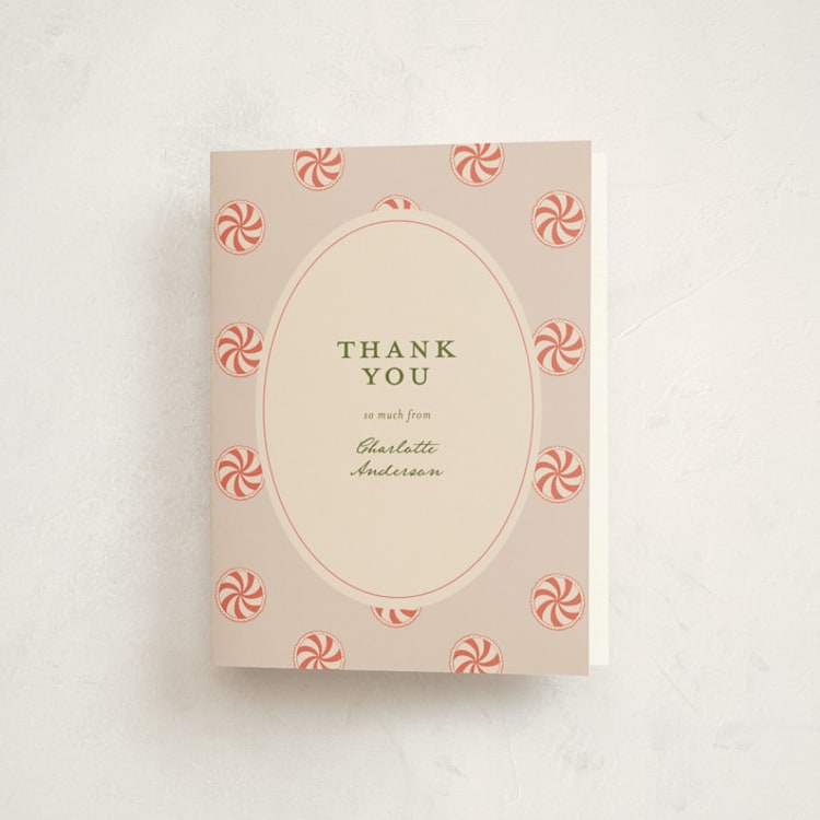 "Peppermint" - Baby Shower Thank You Cards in Peppermint by Stephanie Heinrich Godbout - Front