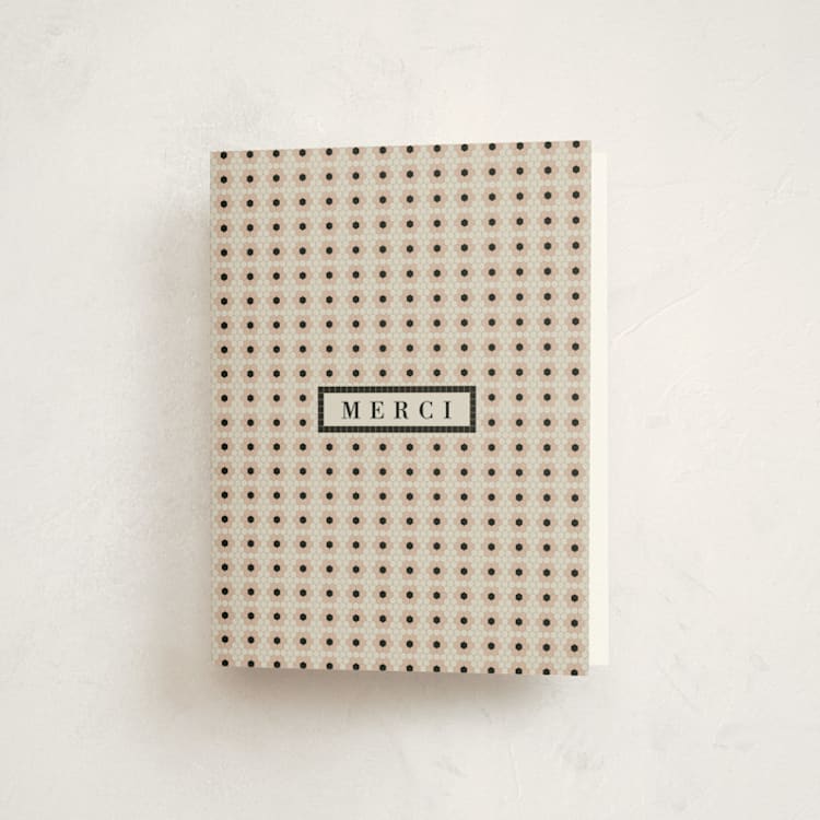 "Bebe Bistro" - Baby Shower Thank You Cards in Blush by Sierra Lee - Front
