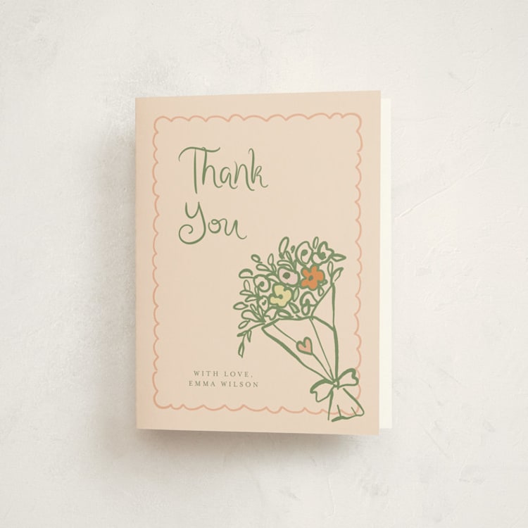 "Locally Grown Baby Shower" - Baby Shower Thank You Cards in Grapefruit by Reilly Kavanaugh - Front