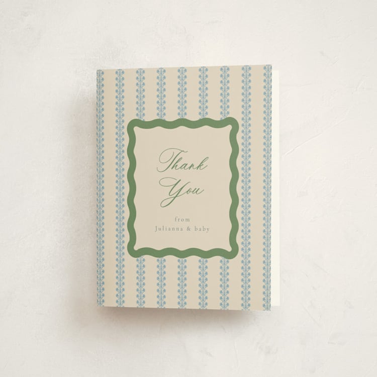 "wavy stripe" - Baby Shower Thank You Cards in Forest by Jen Owens - Front