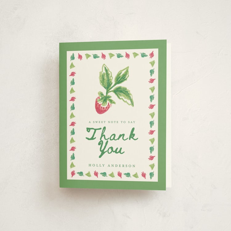 "Someone Berry Special" - Baby Shower Thank You Cards in Strawberry by Holton Art and Design - Front