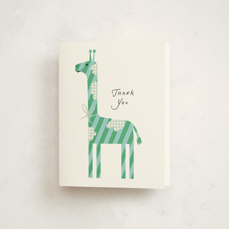 "Patterned Giraffe" - Baby Shower Thank You Cards in Earth by mo kelley - Front
