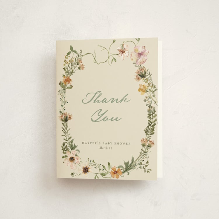 "Whimsical Baby Shower" - Baby Shower Thank You Cards in Cream by Reilly Kavanaugh - Front